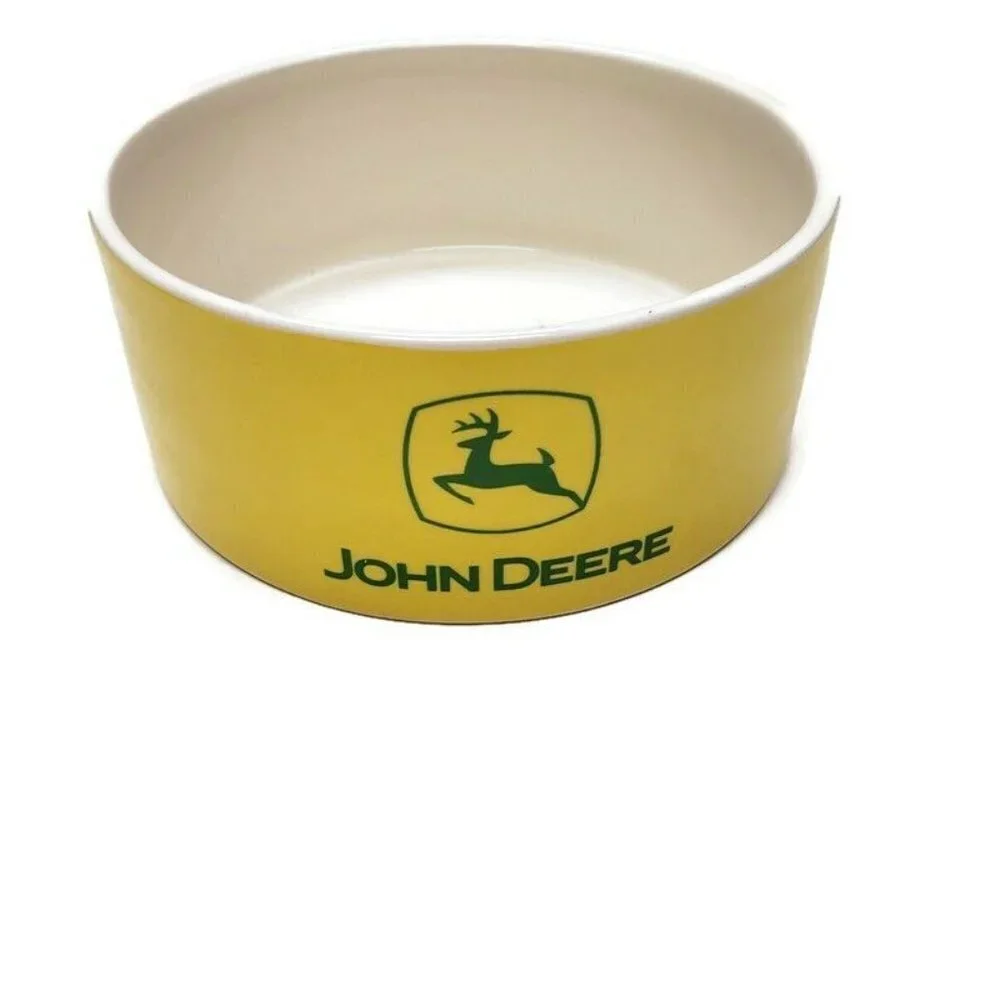 John Deere Tractor Farm Encore Dog Cat Food Bowl Ceramic Size Small 5.5